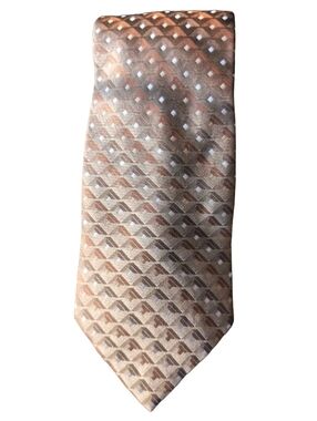100% Silk Tie Paul Dione Copper White Diamond NWT Prom Wedding Homecoming Preppy